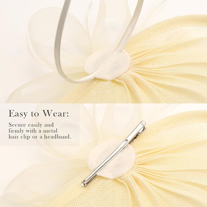 DRESHOW Women Fascinator Hats Tea Party Hat Vintage Pillbox Hat Headband for Cocktail - Image 4